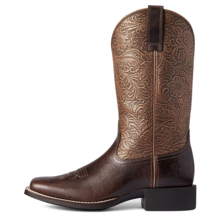 Ariat Round Up Wide Square Toe Western Boot Rjave | pNO9ixjt