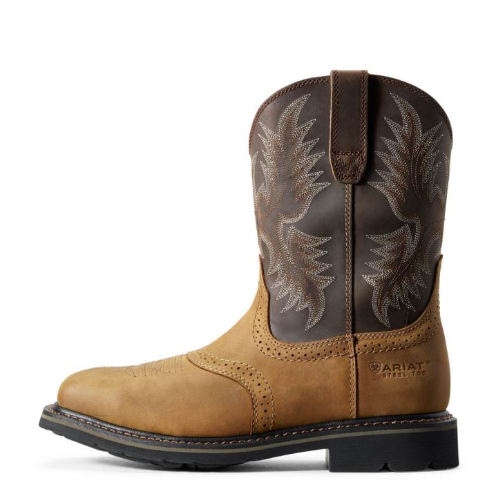 Ariat Sierra Wide Square Toe Steel Toe Work Boot Aged Bark | zjCYFsS6