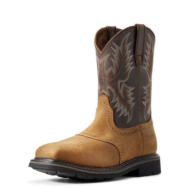 Ariat Sierra Wide Square Toe Steel Toe Work Boot Aged Bark | zjCYFsS6