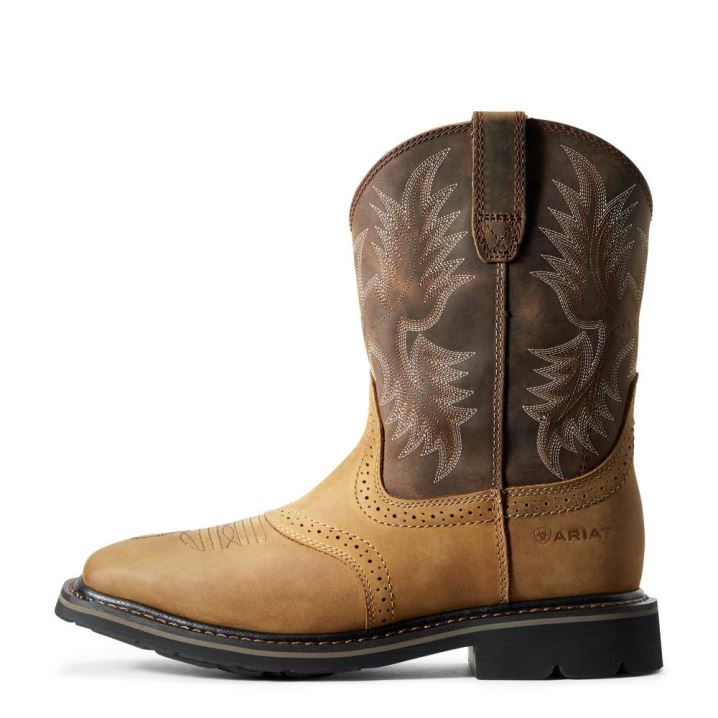 Ariat Sierra Wide Square Toe Work Boot Aged Bark | nREs5aYf