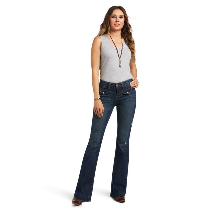 Ariat Slim Trouser Bessie Wide Leg Jean Pacific | qAspDdcs