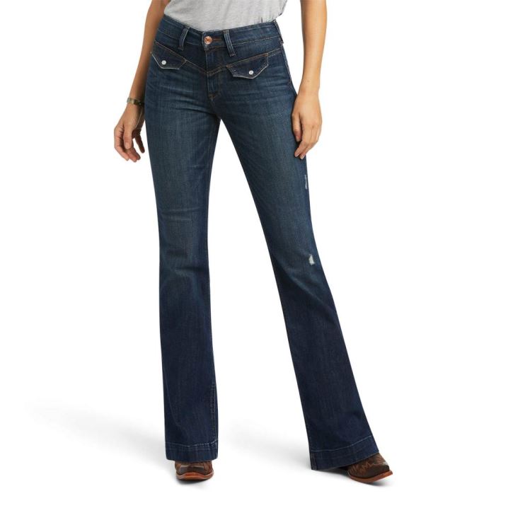 Ariat Slim Trouser Bessie Wide Leg Jean Pacific | qAspDdcs