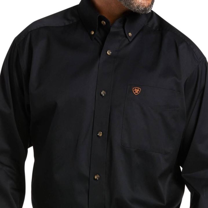 Ariat Solid Twill Classic Fit Shirt Črne | T3WTQy2M