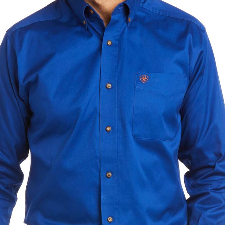 Ariat Solid Twill Fitted Shirt Ultramarine | zHOWcFvV