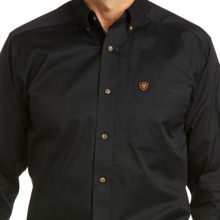 Ariat Solid Twill Fitted Shirt Črne | cesA7DIk