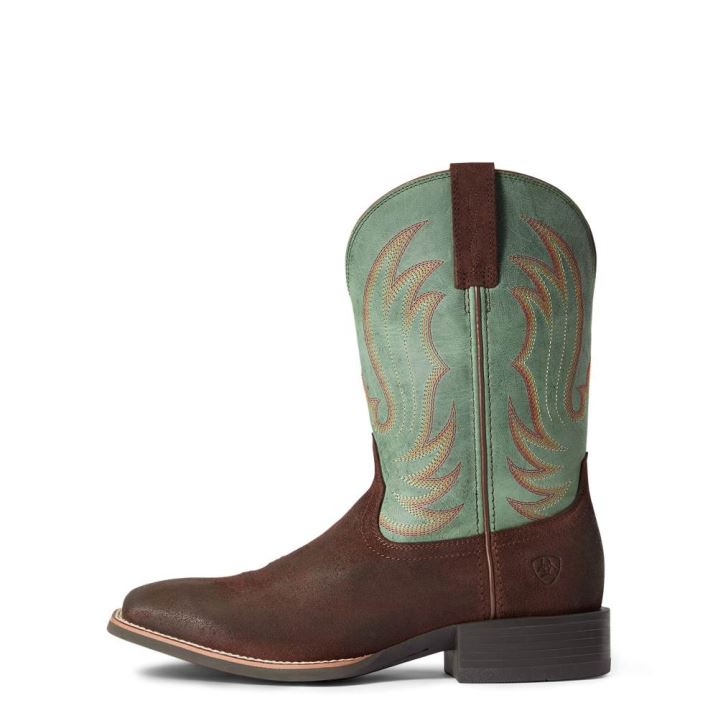 Ariat Sport Cason Western Boot Mahogany Suede | vuH7XOa5