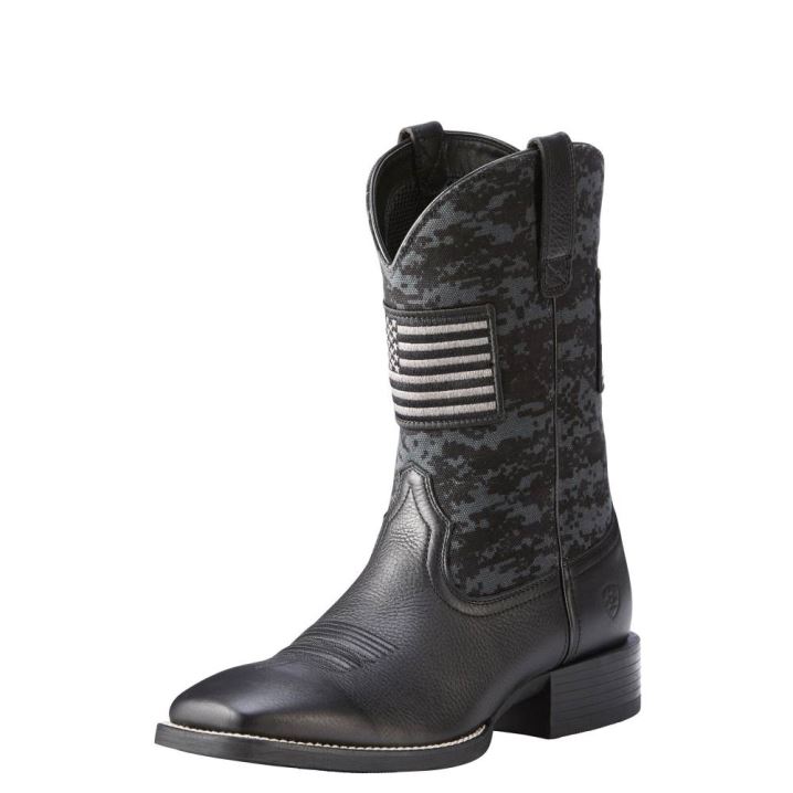 Ariat Sport Patriot Western Boot Črne Rjave | iQy03cxA