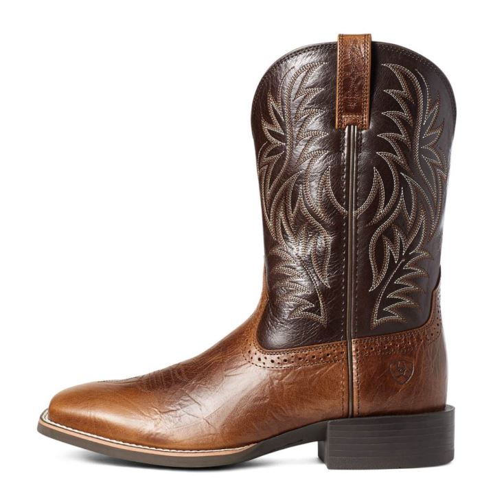 Ariat Sport Wide Square Toe Western Boot Rjave | 4F60Xtpq