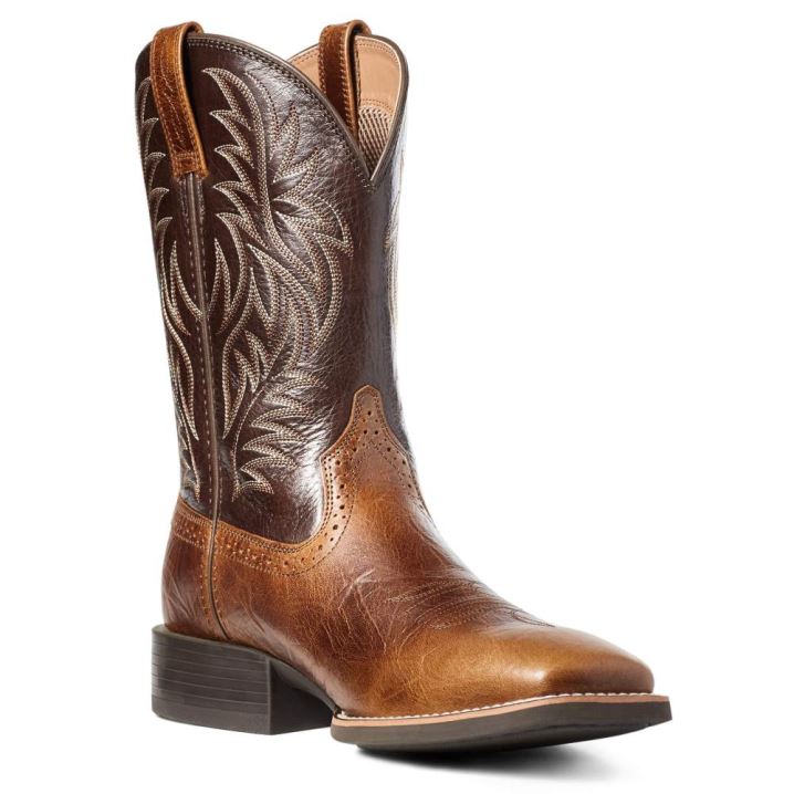 Ariat Sport Wide Square Toe Western Boot Rjave | 4F60Xtpq