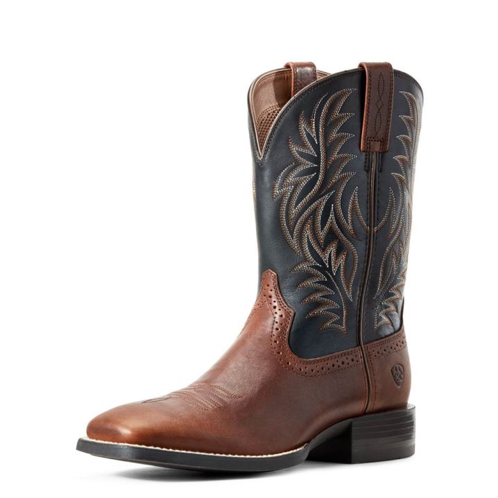 Ariat Sport Wide Square Toe Western Boot Rjave | AMpoa16g