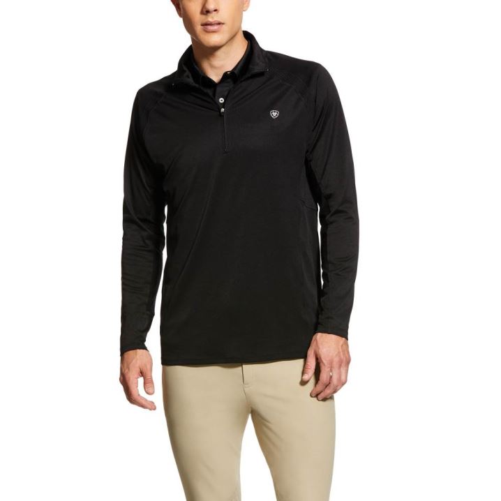 Ariat Sunstopper 1/4 Zip Baselayer Črne | MsHLfhYB