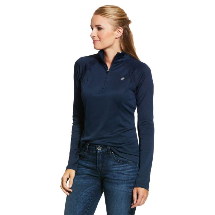 Ariat Sunstopper 2.0 1/4 Zip Baselayer Temno Modre | yfqVMdFo