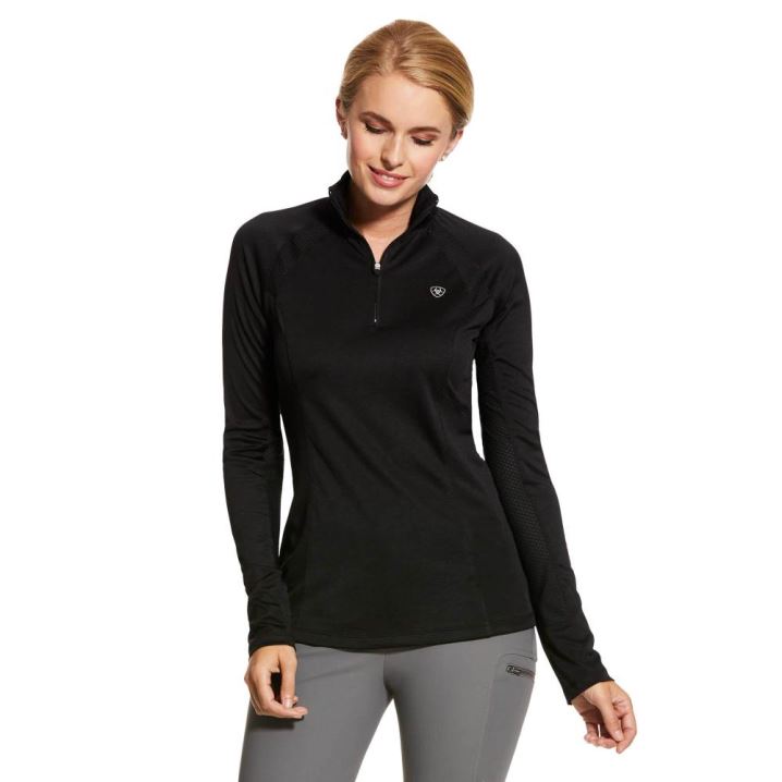 Ariat Sunstopper 2.0 1/4 Zip Baselayer Črne | UA80b3cA