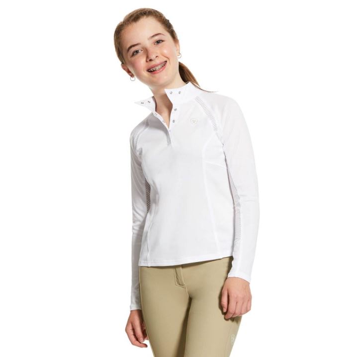 Ariat Sunstopper 2.0 Show Shirt Bele | aHncDb3c