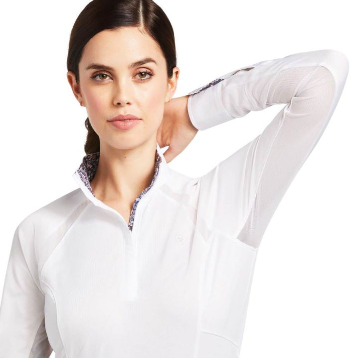 Ariat Sunstopper Pro 2.0 Show Shirt Bele | rVE5eKIC