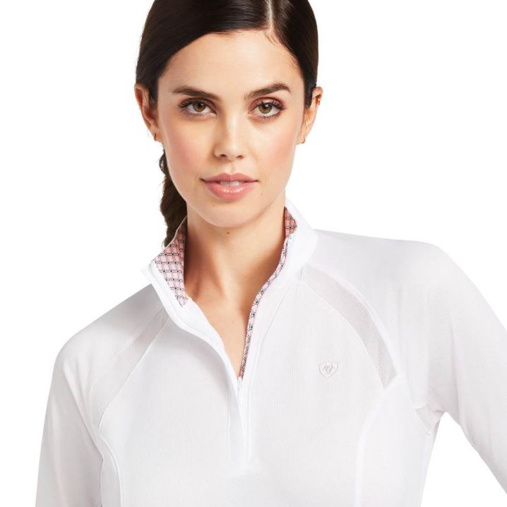 Ariat Sunstopper Pro 2.0 Show Shirt Bele | skczRl6v