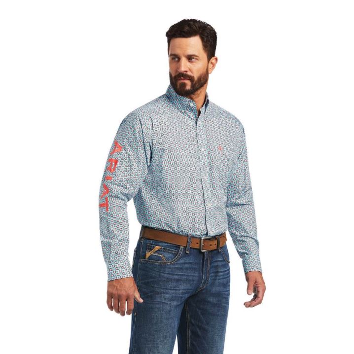 Ariat Team Ivandell Classic Fit Shirt Svetlo Turkizna | WncX1idj