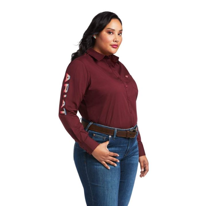 Ariat Team Kirby Stretch Shirt Zinfandel | L2cARw2U