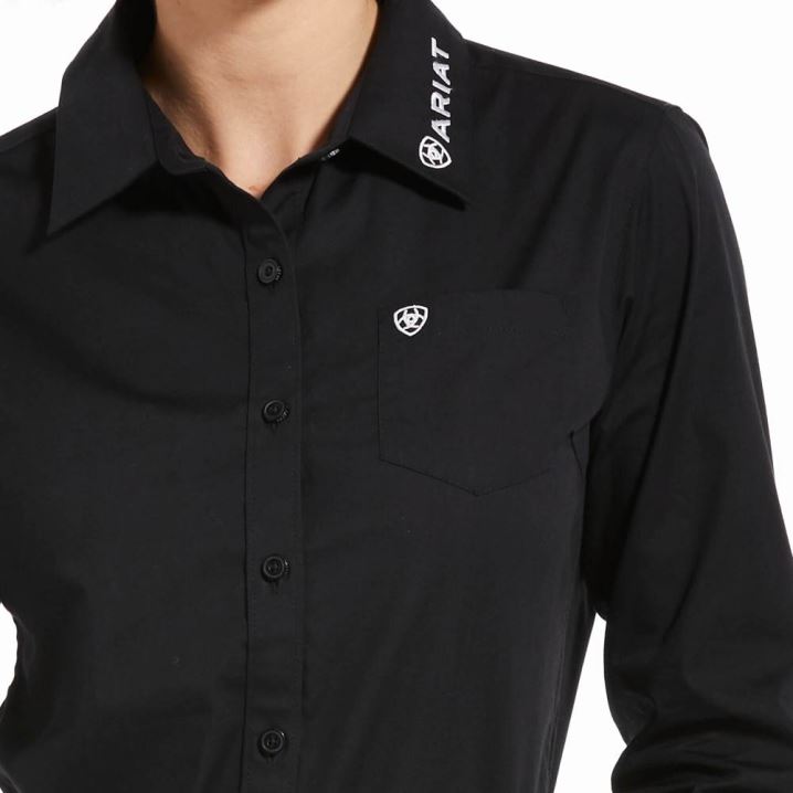 Ariat Team Kirby Stretch Shirt Črne | sCUIRlyk