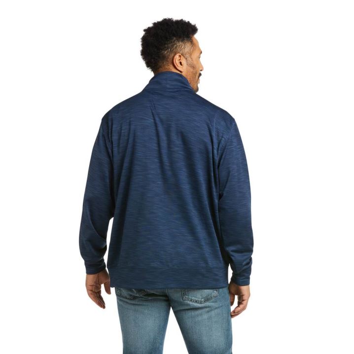 Ariat Team Logo 1/4 Zip Sweatshirt Indigo | PrdaPOnx