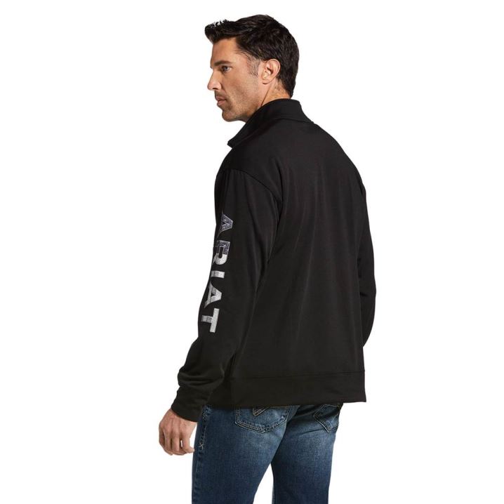 Ariat Team Logo 1/4 Zip Sweatshirt Črne | fq6x6cyv