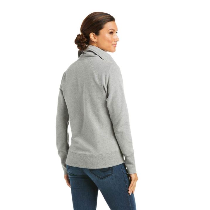 Ariat Team Logo Full Zip Sweatshirt Sive | 93FmUwPC