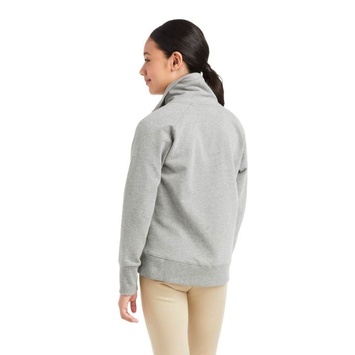 Ariat Team Logo Full Zip Sweatshirt Sive | AZQb6E4I