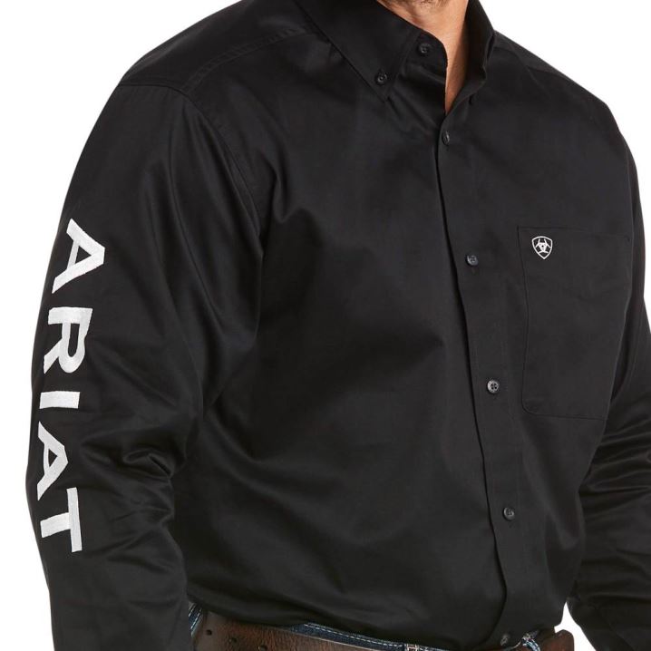 Ariat Team Logo Twill Classic Fit Shirt Črne Bele | 8EgeXLaV