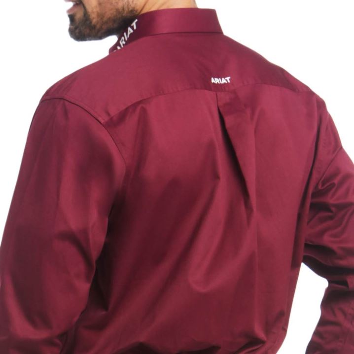 Ariat Team Logo Twill Classic Fit Shirt Bordo | RZBU6Mvk