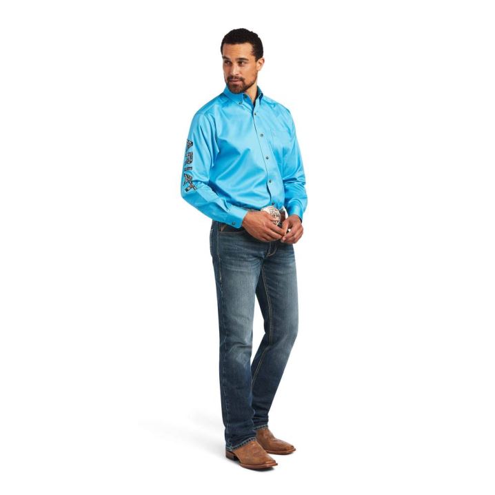 Ariat Team Logo Twill Classic Fit Shirt Riviera /Leather Tool | YBbGhLqb