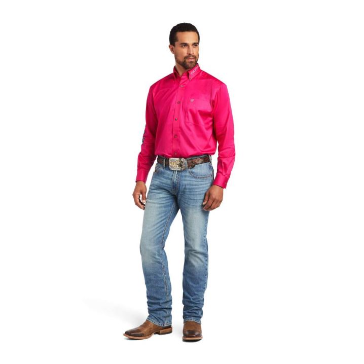 Ariat Team Logo Twill Classic Fit Shirt Roza | ZLV3JgHh