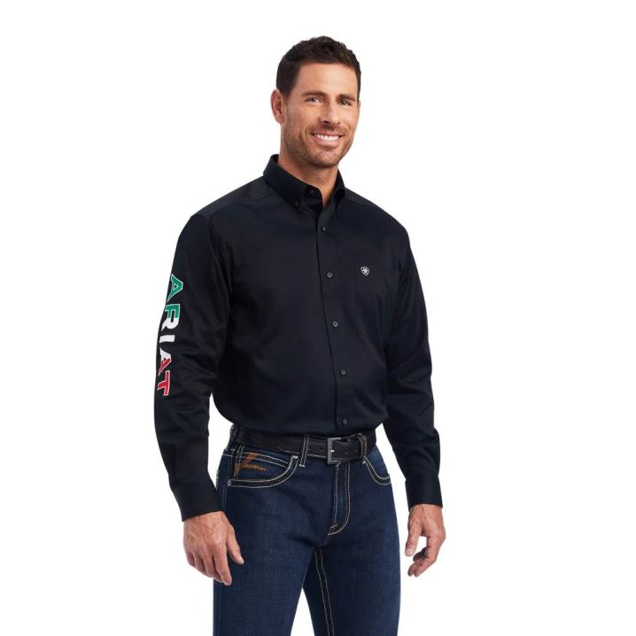 Ariat Team Logo Twill Classic Fit Shirt Črne | oCr81Qwl