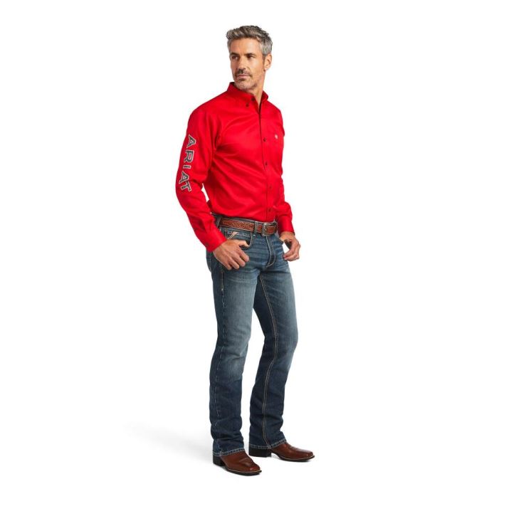 Ariat Team Logo Twill Fitted Shirt Sive | 9JlTPgT4