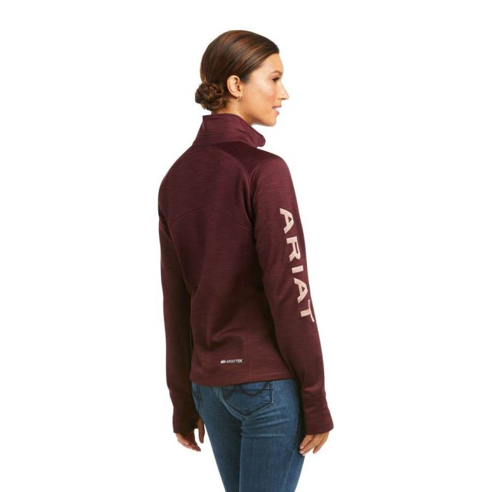 Ariat Tek Team 1/2 Zip Sweatshirt Windsor Wine | ixAhj9kJ