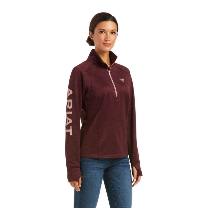 Ariat Tek Team 1/2 Zip Sweatshirt Windsor Wine | ixAhj9kJ