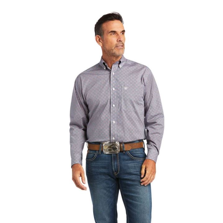 Ariat Tenzin Stretch Classic Fit Shirt Poppies | D3HhOaxe