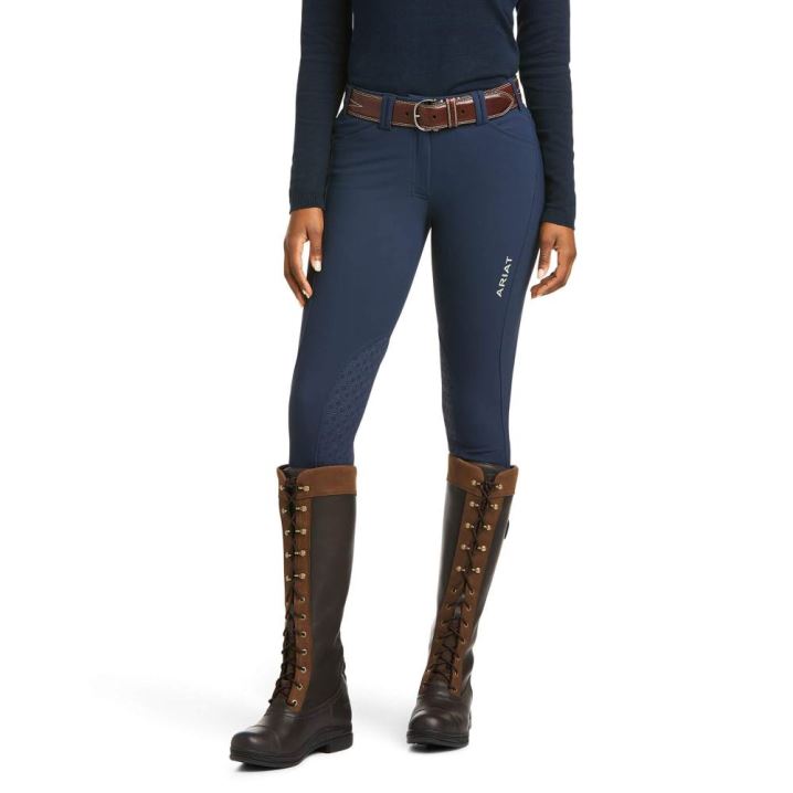 Ariat Tri Factor Grip Knee Patch Breech Temno Modre | WIEXN27o