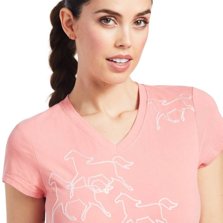 Ariat Trot Line T-Shirt Peach Blossom | gp7wgo7f