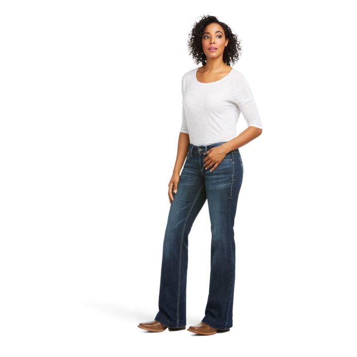 Ariat Trouser Mid Rise Melanie Wide Leg Jean Burbank | DeHh5CN3