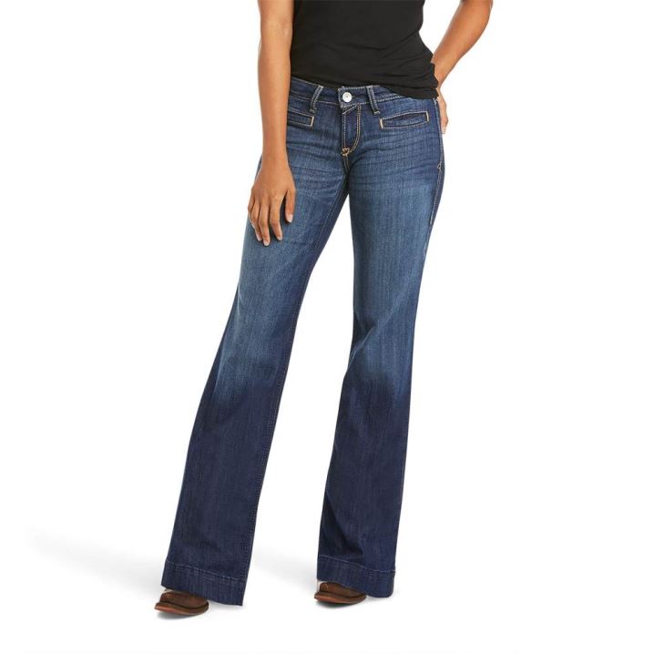 Ariat Trouser Mid Rise Stretch Lucy Wide Leg Jean Pacific | nOgPdiF2