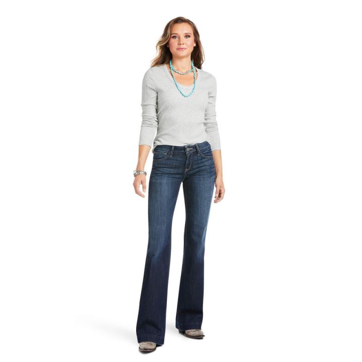 Ariat Trouser Perfect Rise Antonella Wide Leg Jean Burbank | z3Z4y8zk