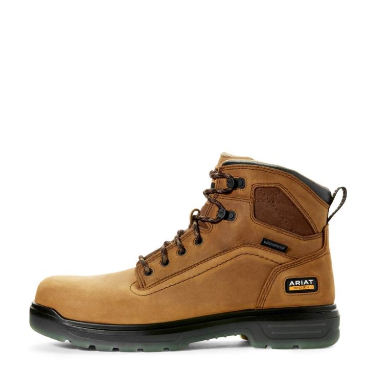 Ariat Turbo 6" Waterproof Work Boot Aged Bark | pDEG6DLU