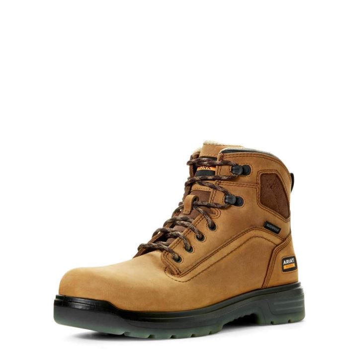 Ariat Turbo 6" Waterproof Work Boot Aged Bark | pDEG6DLU