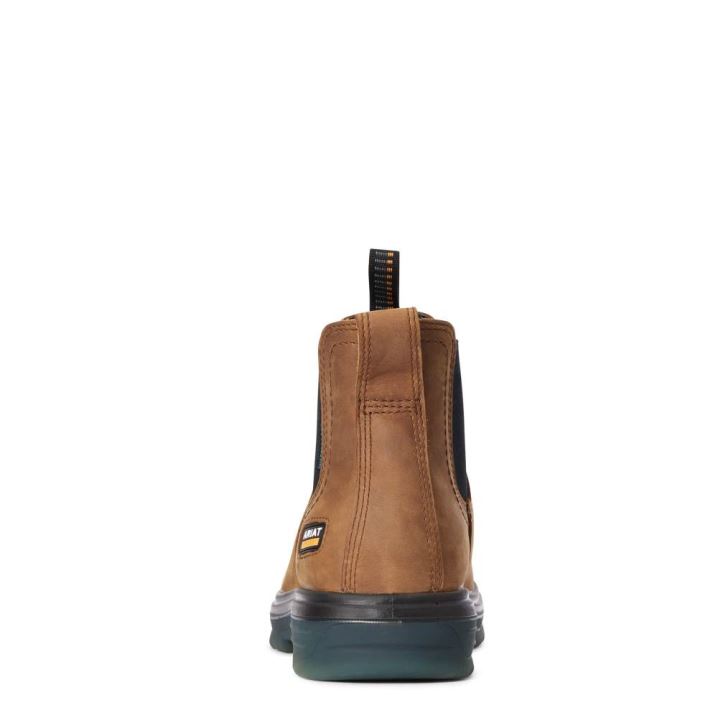 Ariat Turbo Chelsea Waterproof Work Boot Aged Bark | RsZeG78l