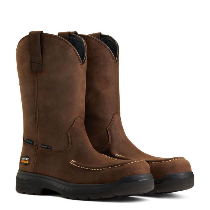 Ariat Turbo Moc Toe Waterproof Carbon Toe Work Boot Mocha | ULxrEGFv