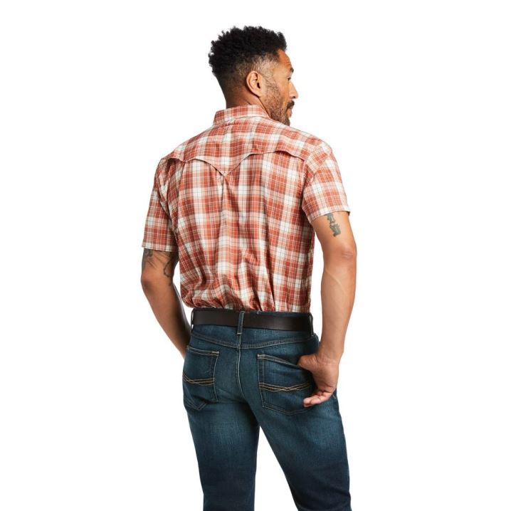 Ariat VentTEK Western Fitted Shirt Baked Clay Plaid | n9EYOamh