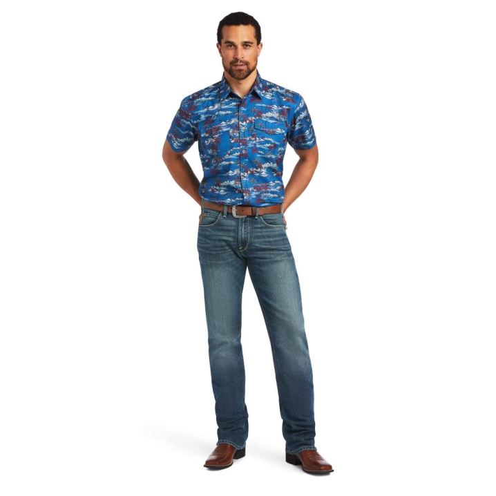 Ariat VentTEK Western Fitted Shirt Island Print | OluEehdx