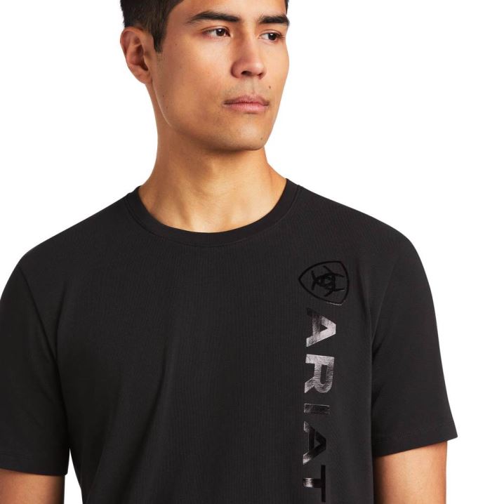 Ariat Vertical Logo T-Shirt Črne | s9l8DKWv