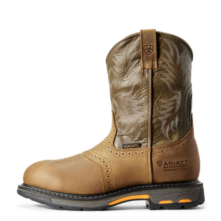 Ariat WorkHog Waterproof Composite Toe Work Boot Aged Bark | RF9lAywY