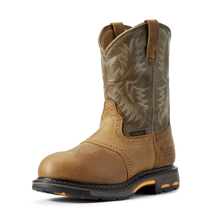 Ariat WorkHog Waterproof Composite Toe Work Boot Aged Bark | RF9lAywY